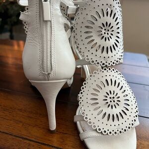 White House Black Market White Cutout Heels
